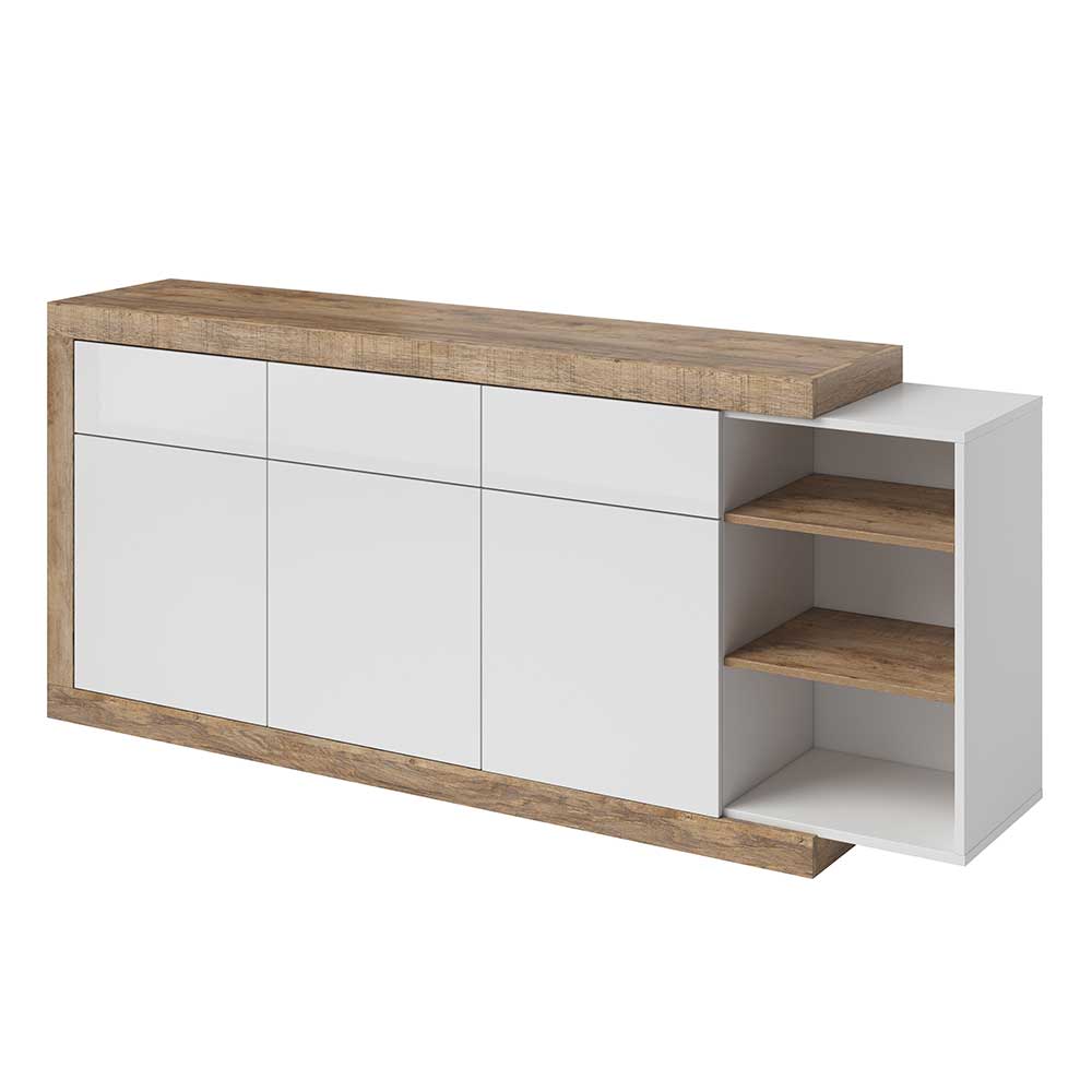 200x86x40 Hochglanz Anrichte in Weiß - Milvara