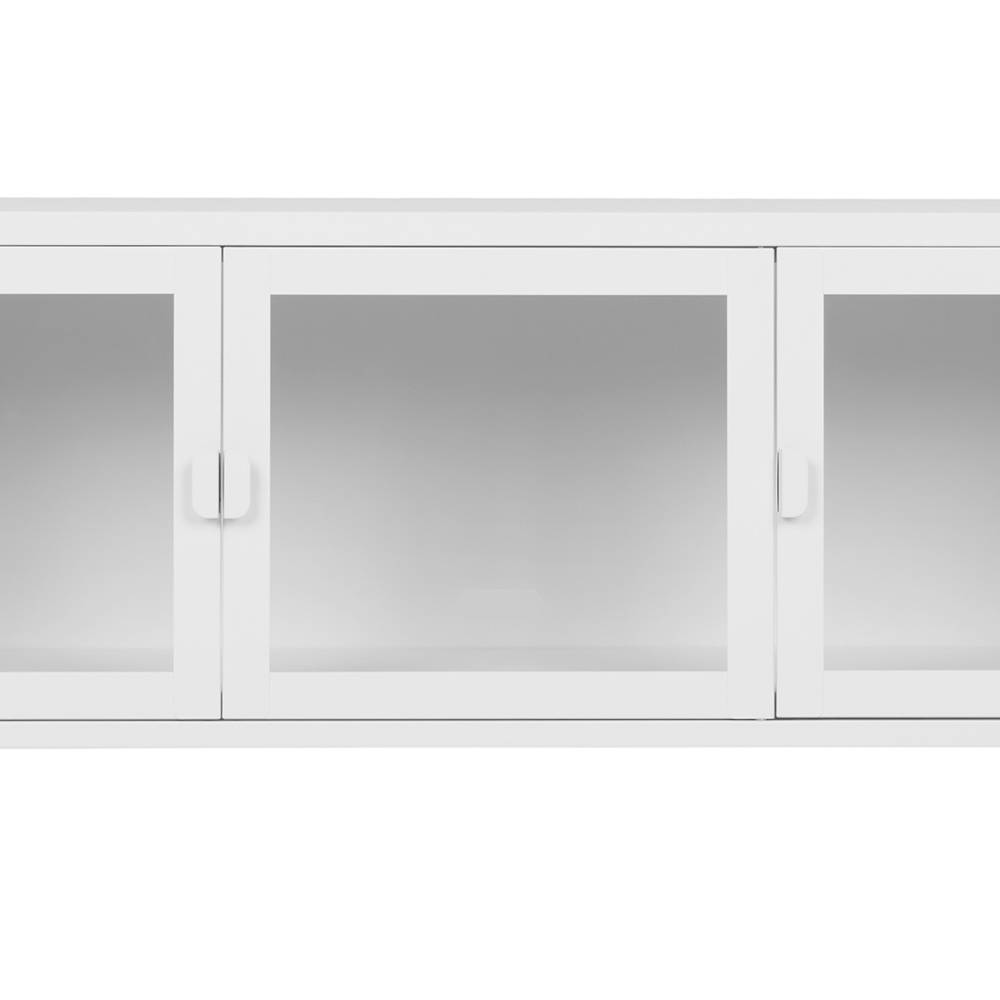 Stahl TV Lowboard mit drei Glastüren - Sancrez