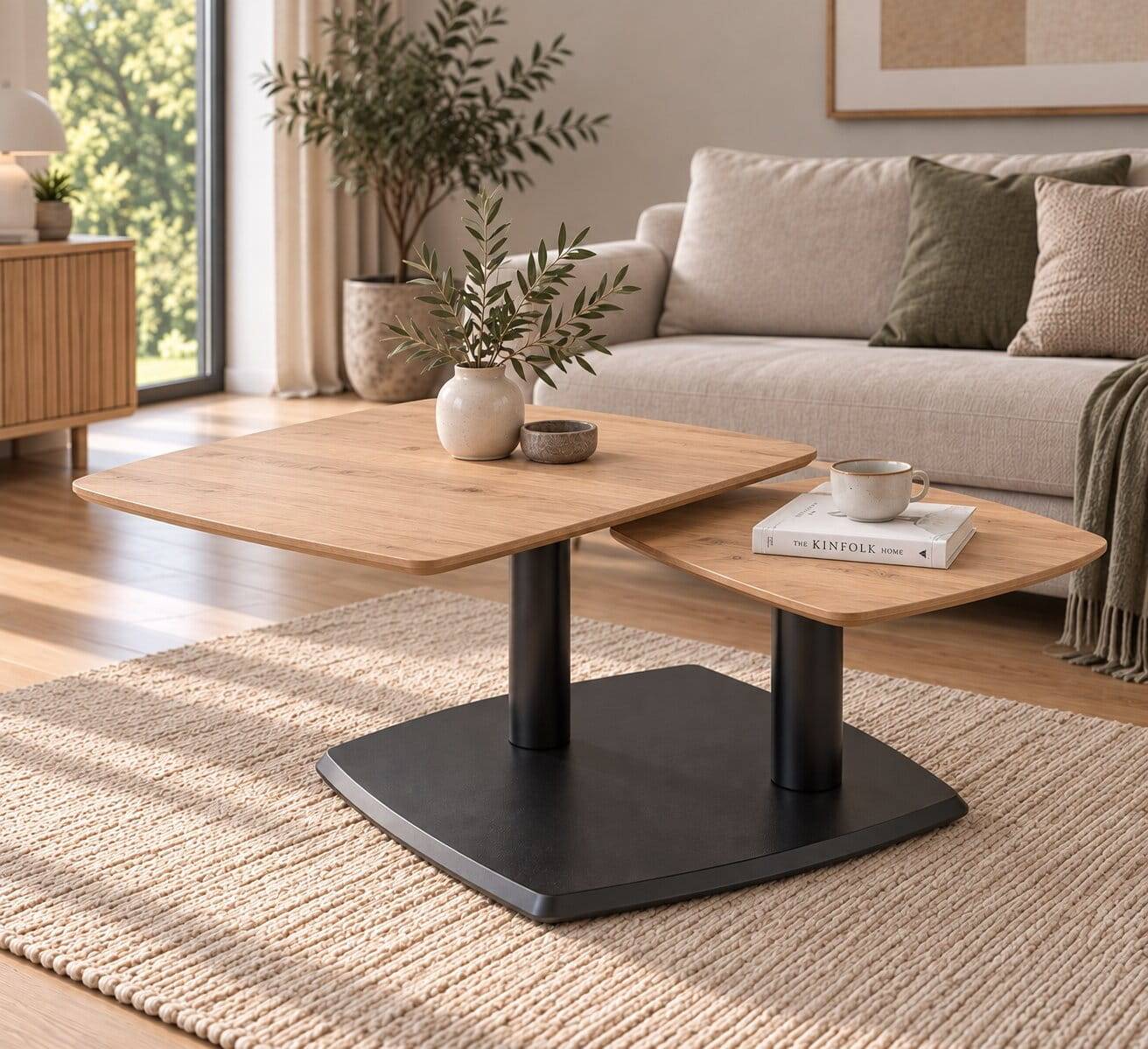 Couchtisch mit zwei Platten verdrehbar - Mesues
