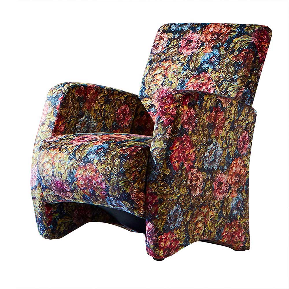 Design Sessel mit Blumen Stoff bunt - Blumea