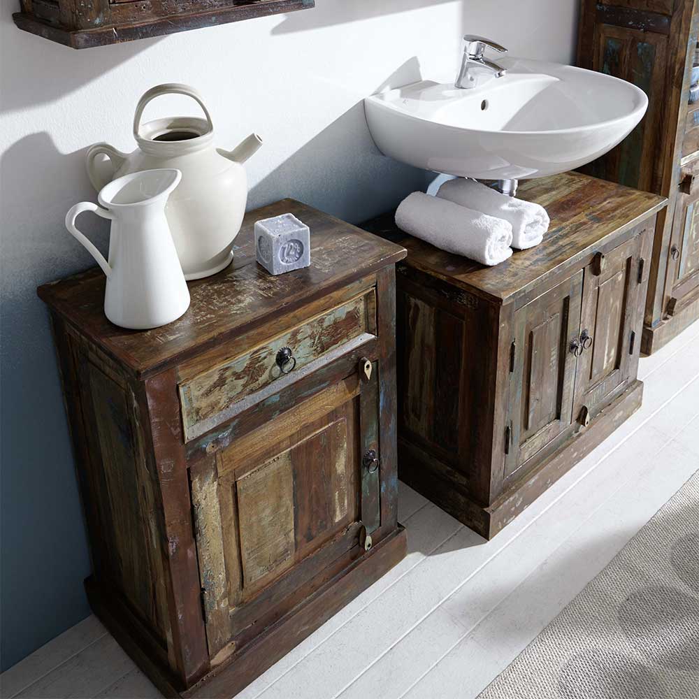 Shabby Badmöbel aus Recyclingholz - Jamaica (fünfteilig)