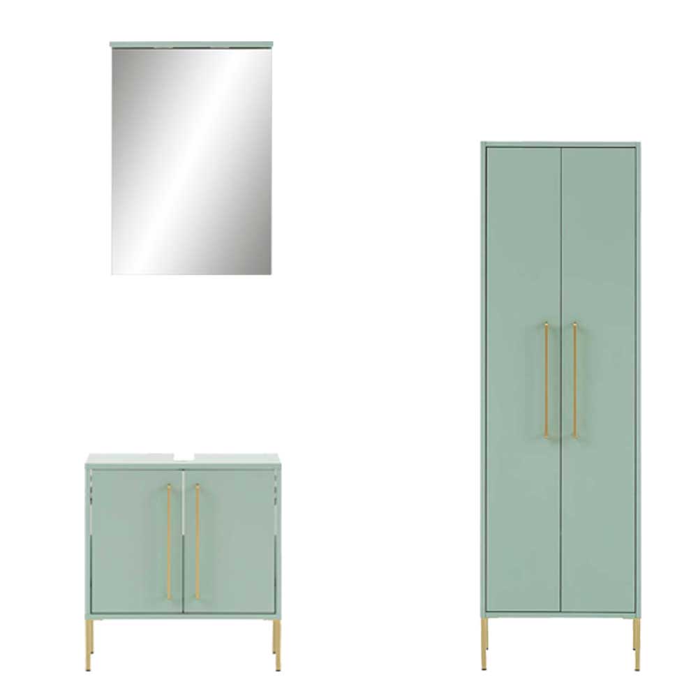 Set Badschränke in Mint Grün & Gold - Aparcian (dreiteilig)