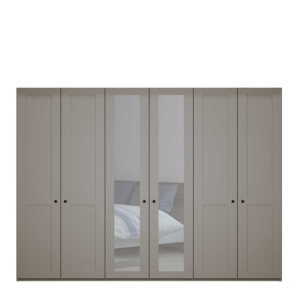 6-türiger Schlafzimmer Kleiderschrank in Hellgrau - Ridonna