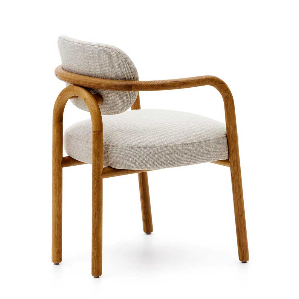 Skandi Designstuhl in Beige Chenille - Gracelino