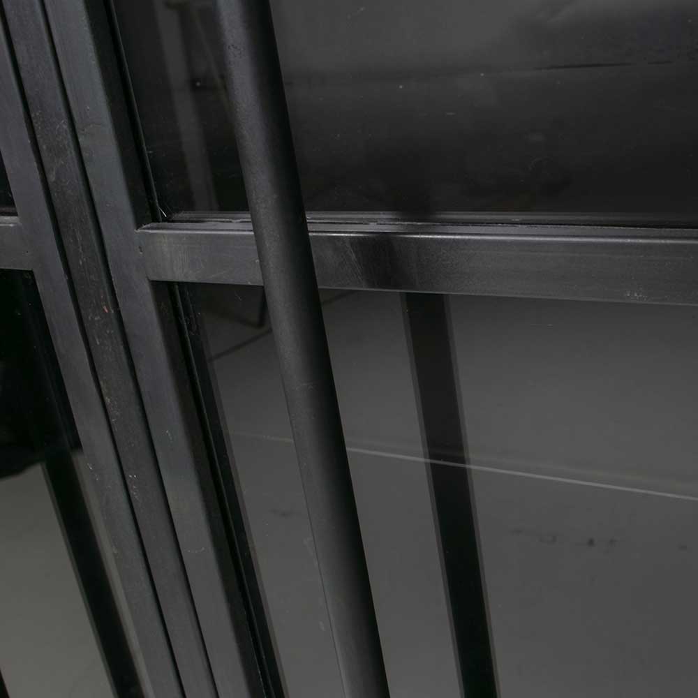 2-türige Metall Vitrine in Schwarz - Ponnya