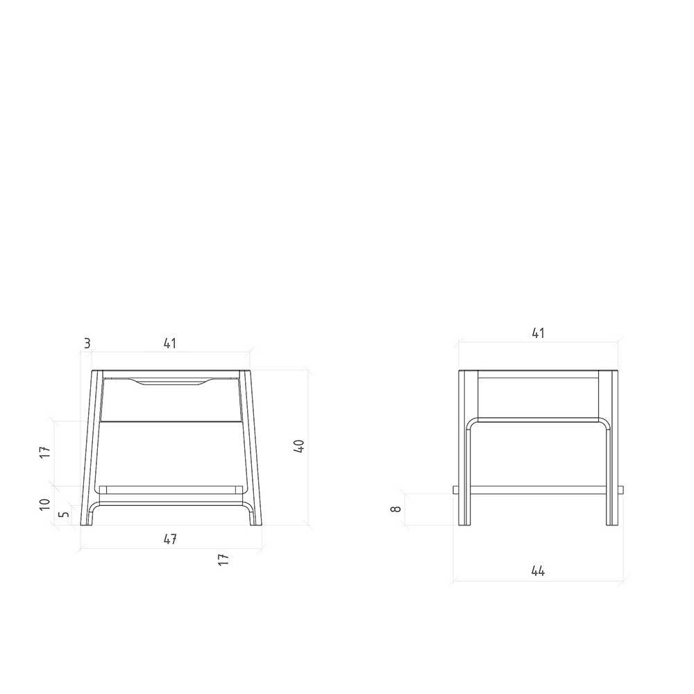 Design Nachtkommode aus Wildeiche Massivholz - Laida