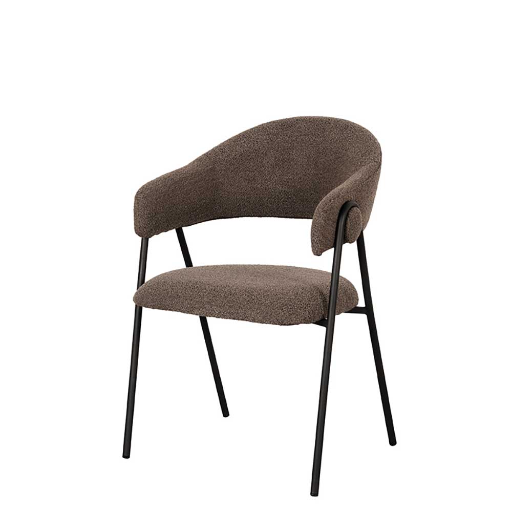 Polsterstühle in Hellbraun Boucle - Jaggon (2er Set)