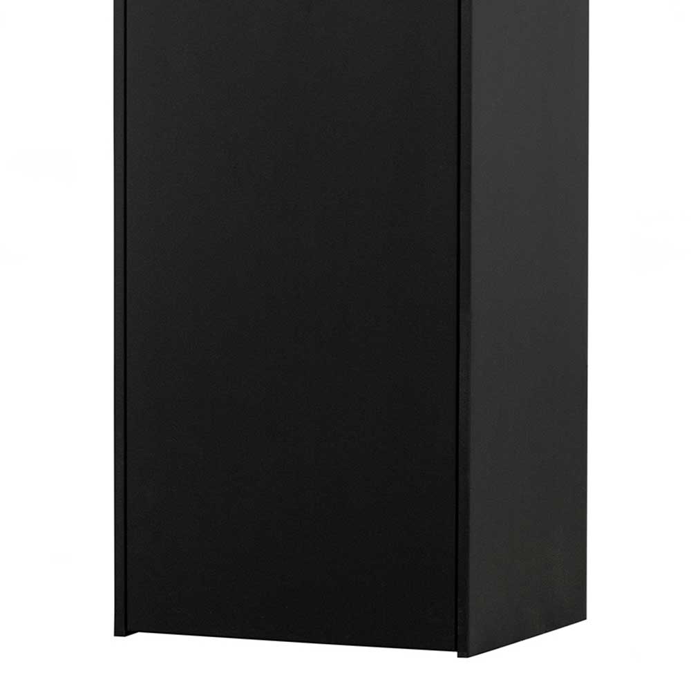 44x188x35 cm 1-türiger Schrank in Schwarz lackiert - Riley