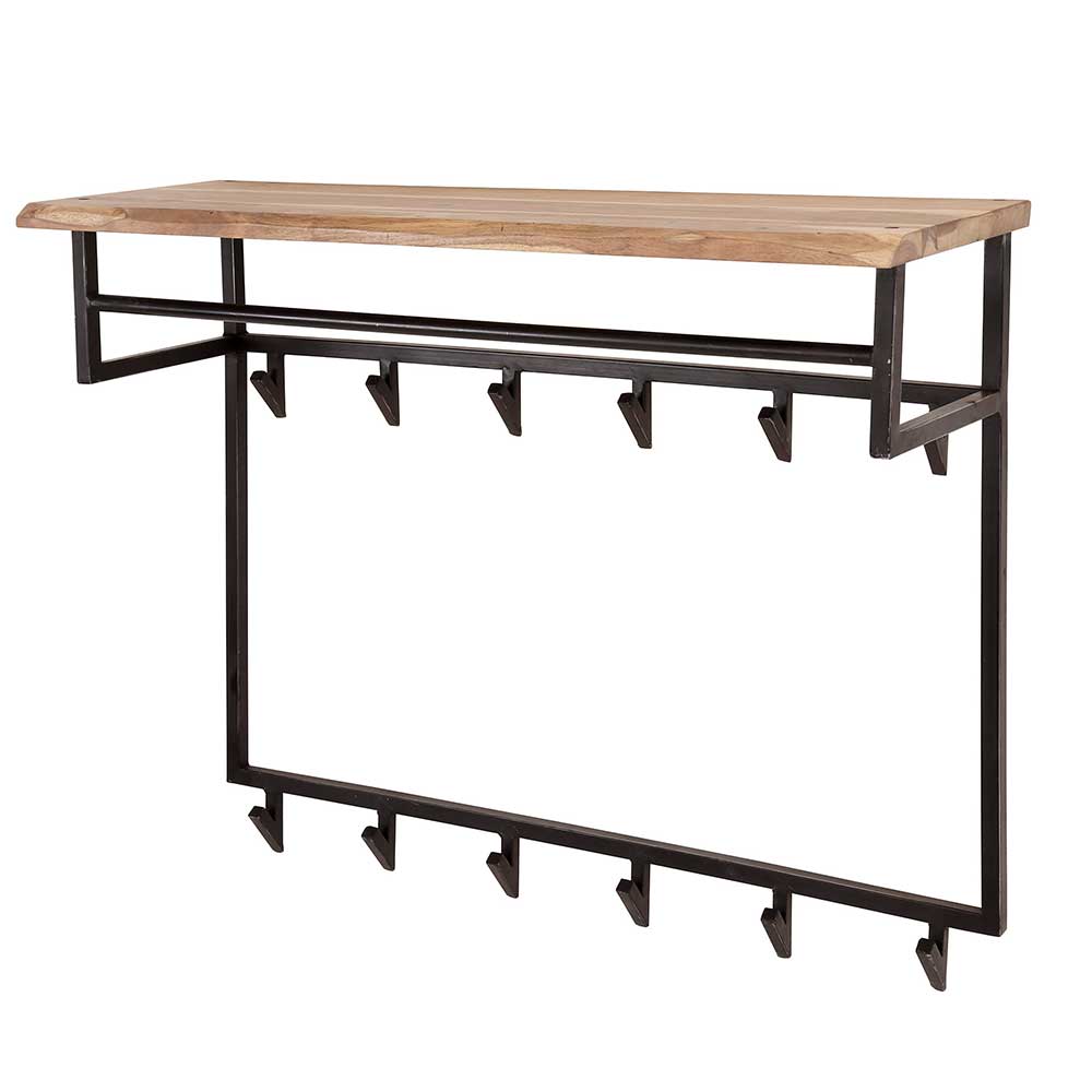 100x80x33 Wandgarderobe aus Stahl mit 12 Haken - Lucos