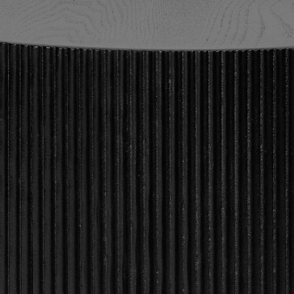Gerillte schwarze Seitenstruktur des modernen Beistelltisches – Veracruza
