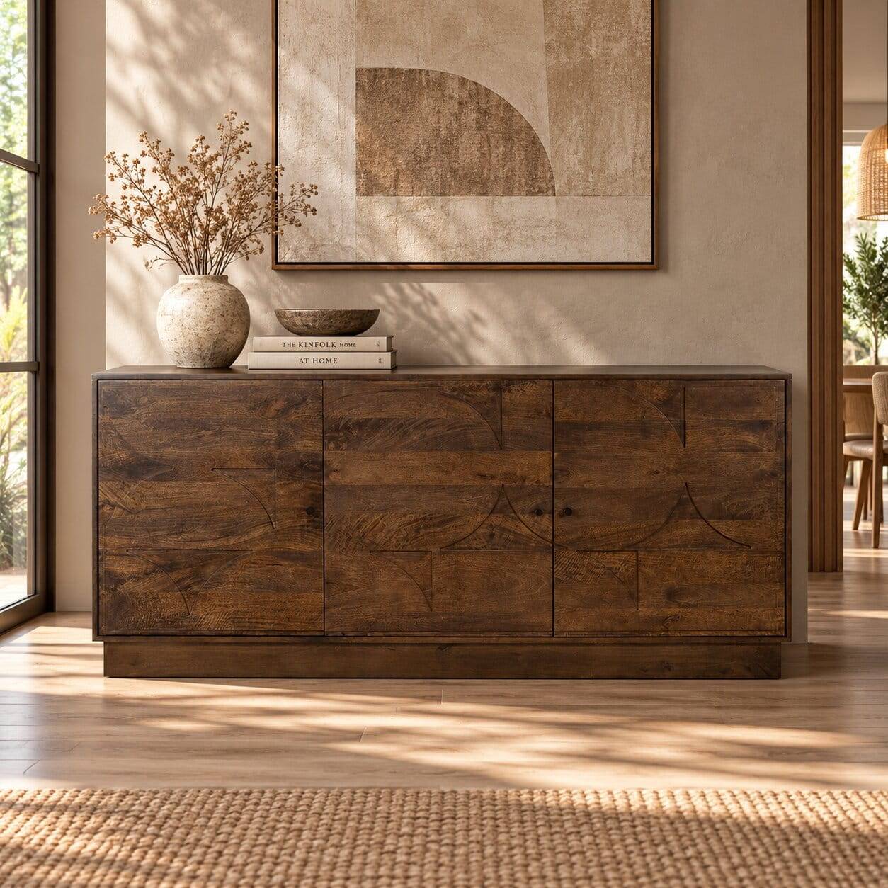 Design-Sideboard in Walnussbraun lackiert - Albert