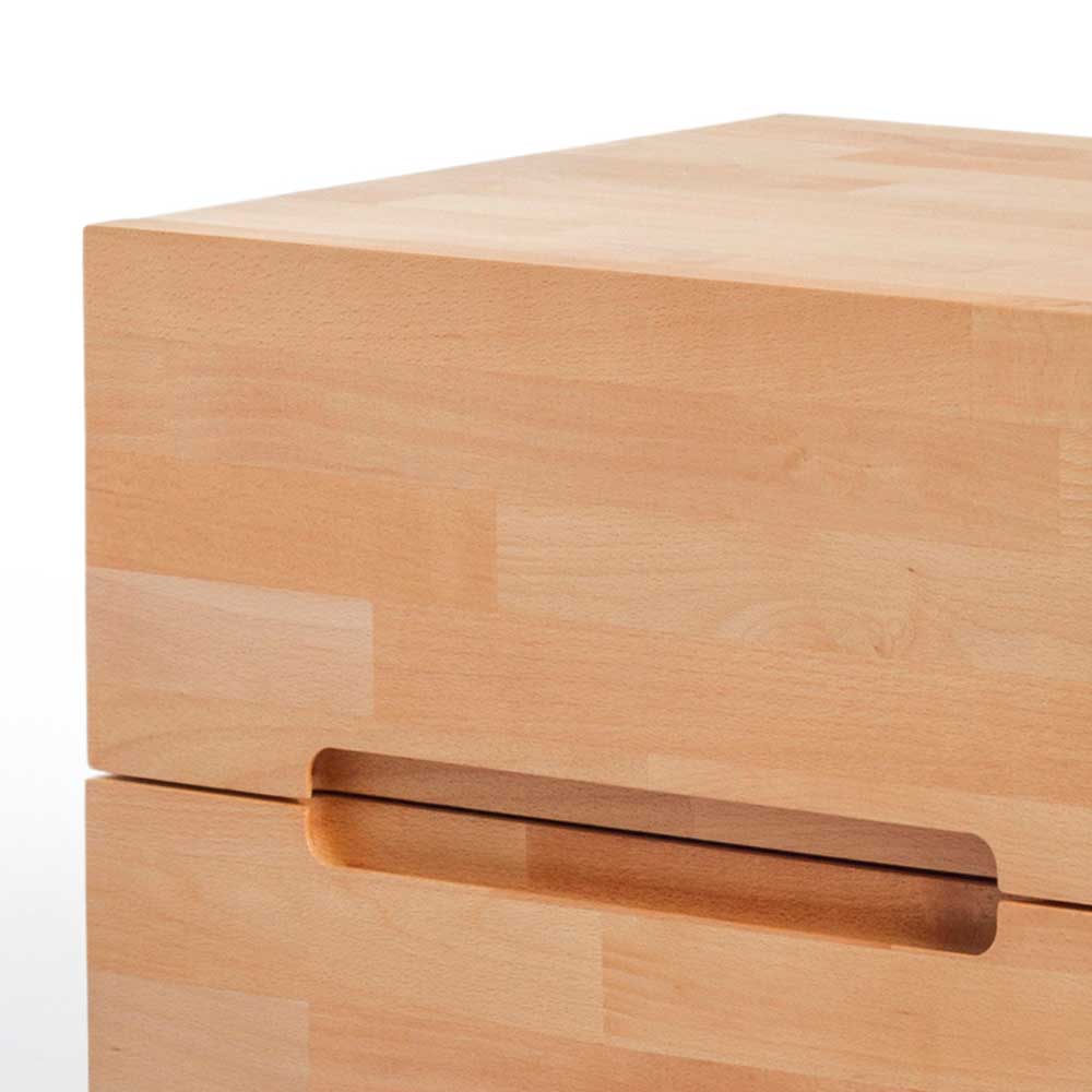 Kernbuche Nachtkommode Leoda mit 2 Soft Close Schubladen