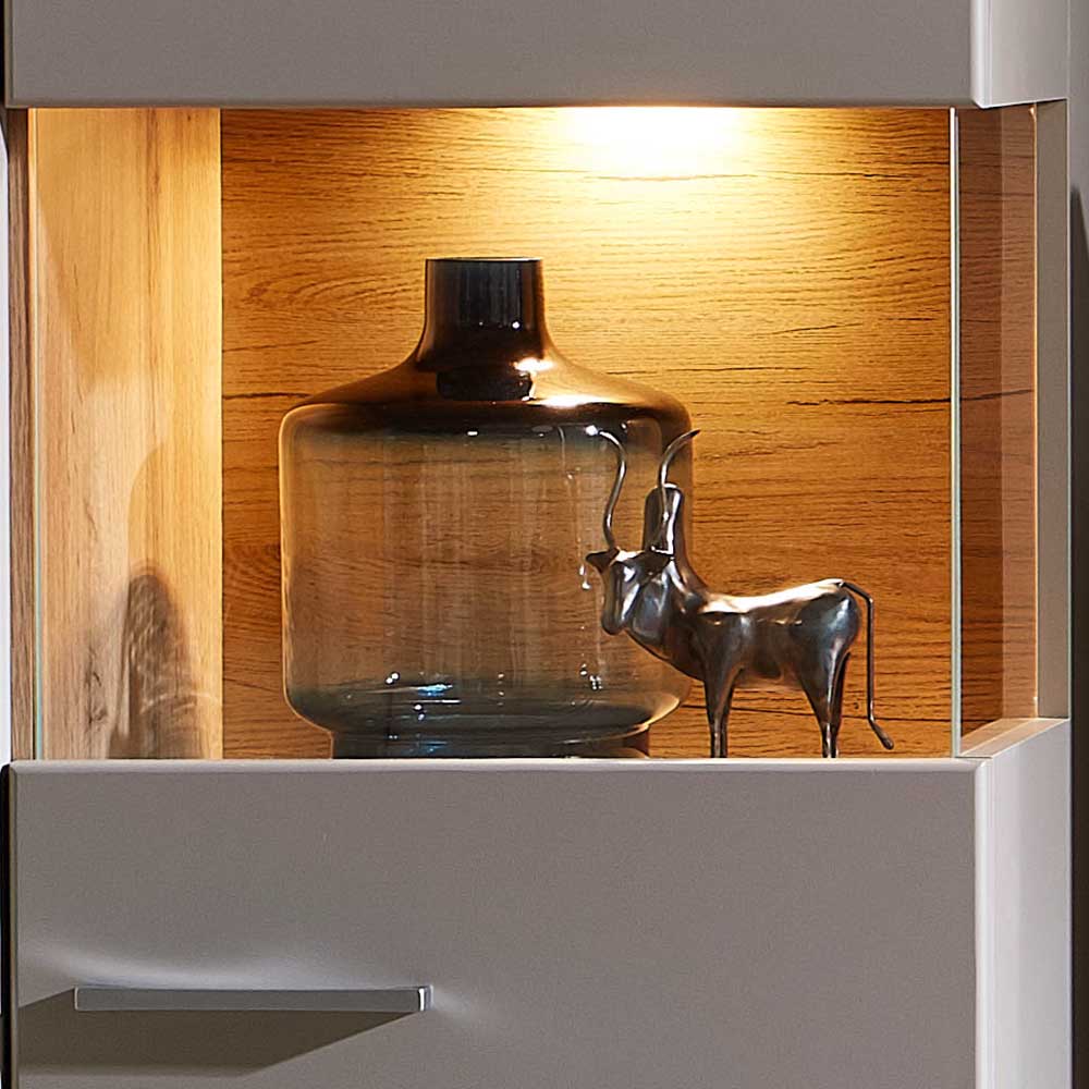 80x139x37 Wohnzimmer Schrank mit Glas Einsatz - Fraguca