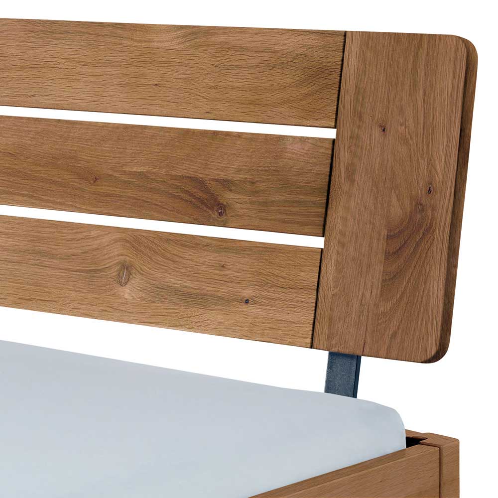 Modernes Massivholzbett aus Wildeiche - Jadamos