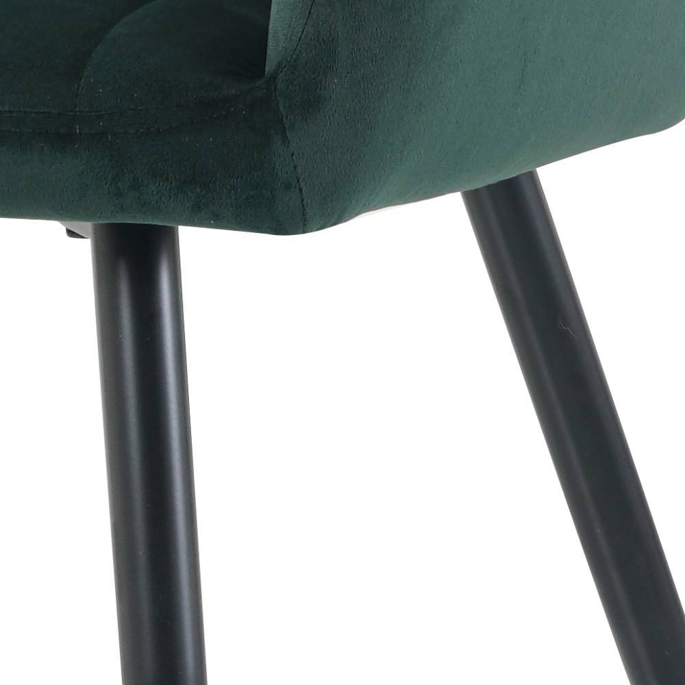 Armlehnenstuhl in Dunkelgrün Samt - Oliscadro (2er Set)