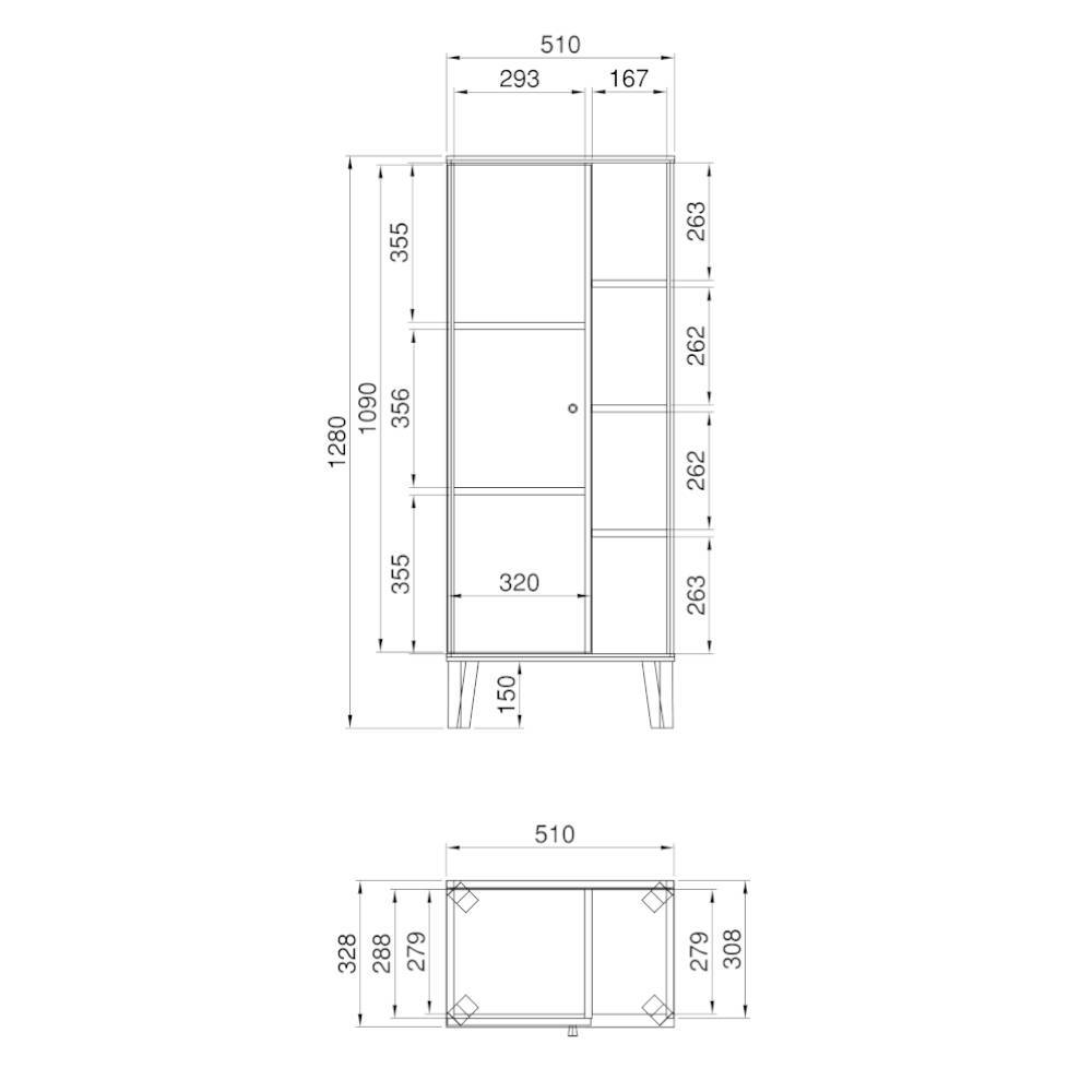 Breiter Bad-Midischrank in Grau - Niniana