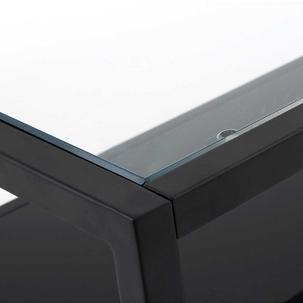 Designer Wohnzimmertisch aus Glas & Stahl - Gerimia