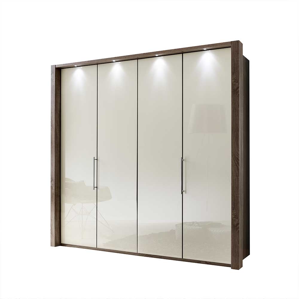 Falttüren Schlafzimmerschrank Cleoto in Creme Weiß