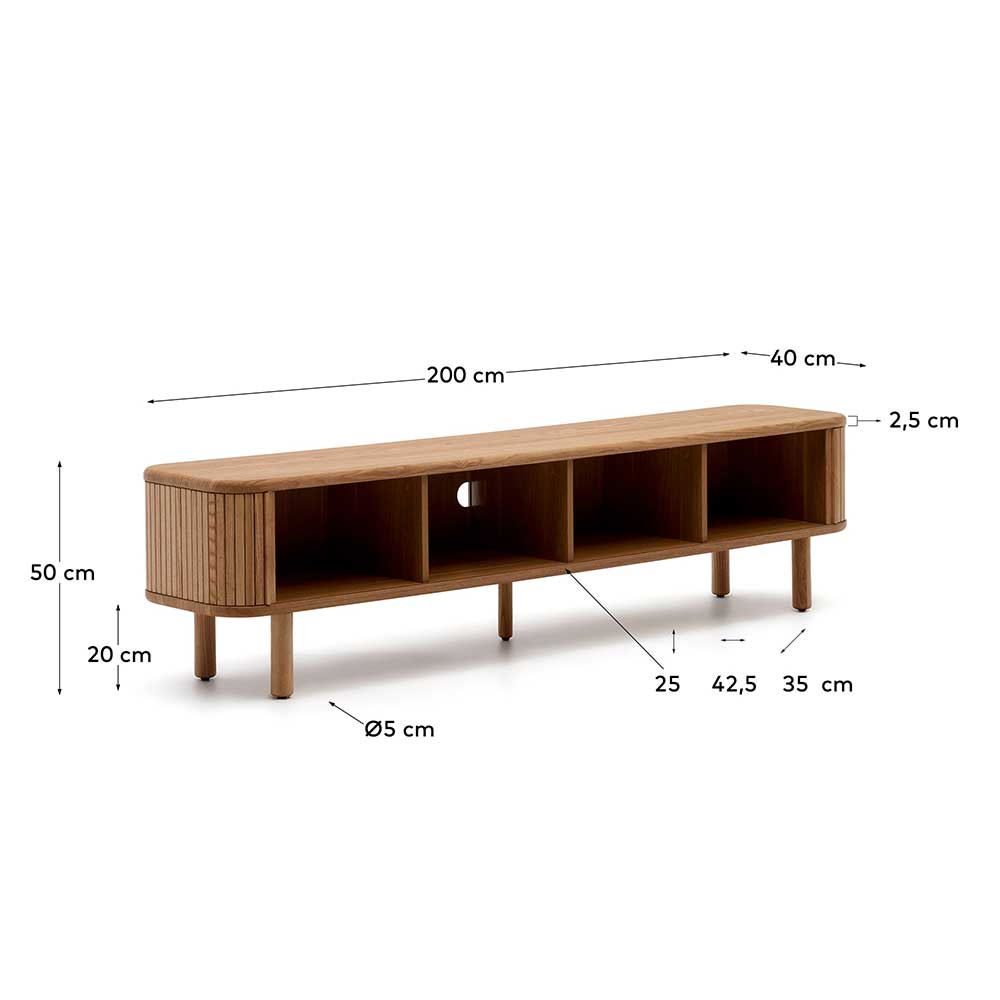 Retro TV Unterschrank mit 2 Schiebetüren - Calming