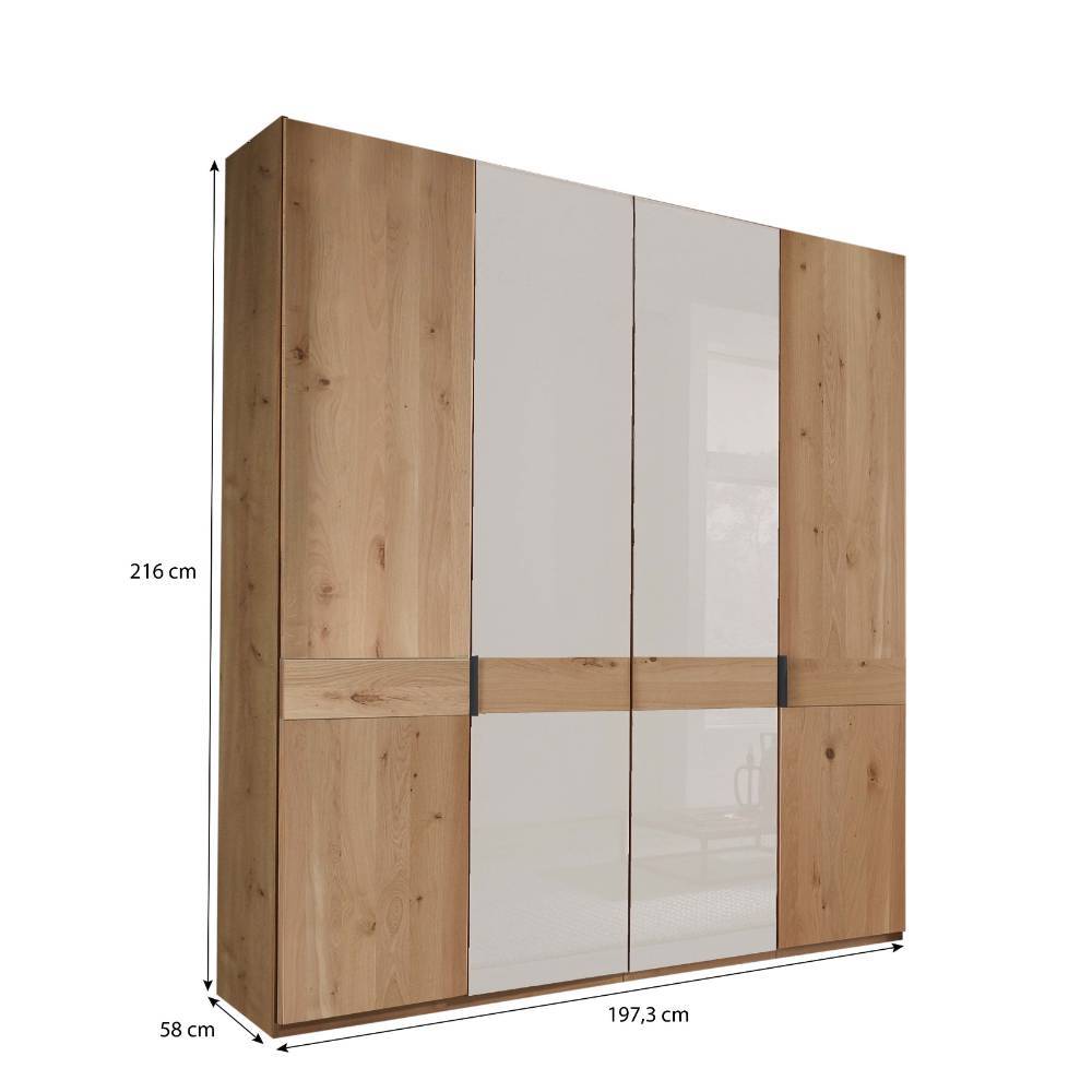 4-türiger Schlafzimmerschrank teilmassiv - Crucav