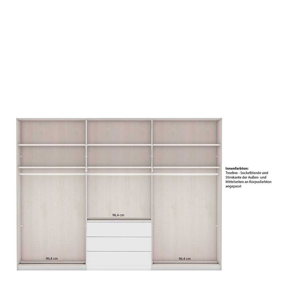 Weißer Schlafzimmerschrank mit sechs Türen - Flinn