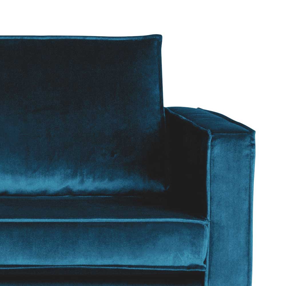 Tolles Retro Sofa Cumagon mit Samt in Blau