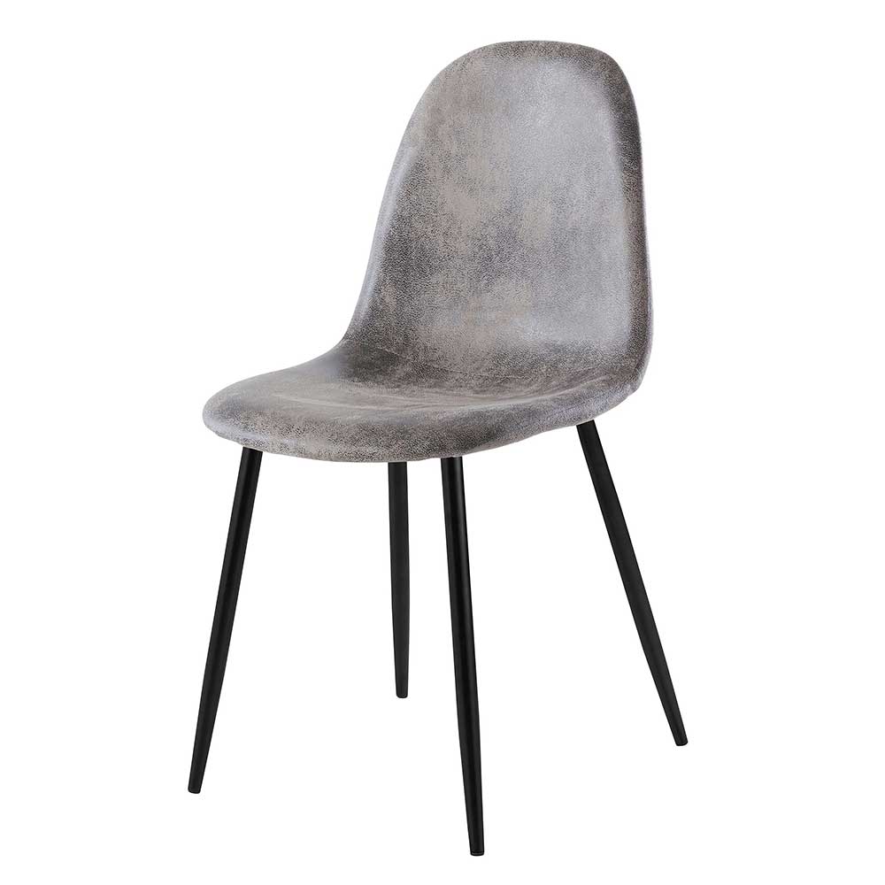 Hellgrauer Schalensitz Stuhl für Esszimmer, 2er Set, moderne Optik – Gascono