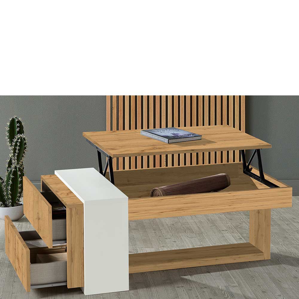 Wohnzimmer Tisch mit Tischplatte zum Hochklappen - Lili