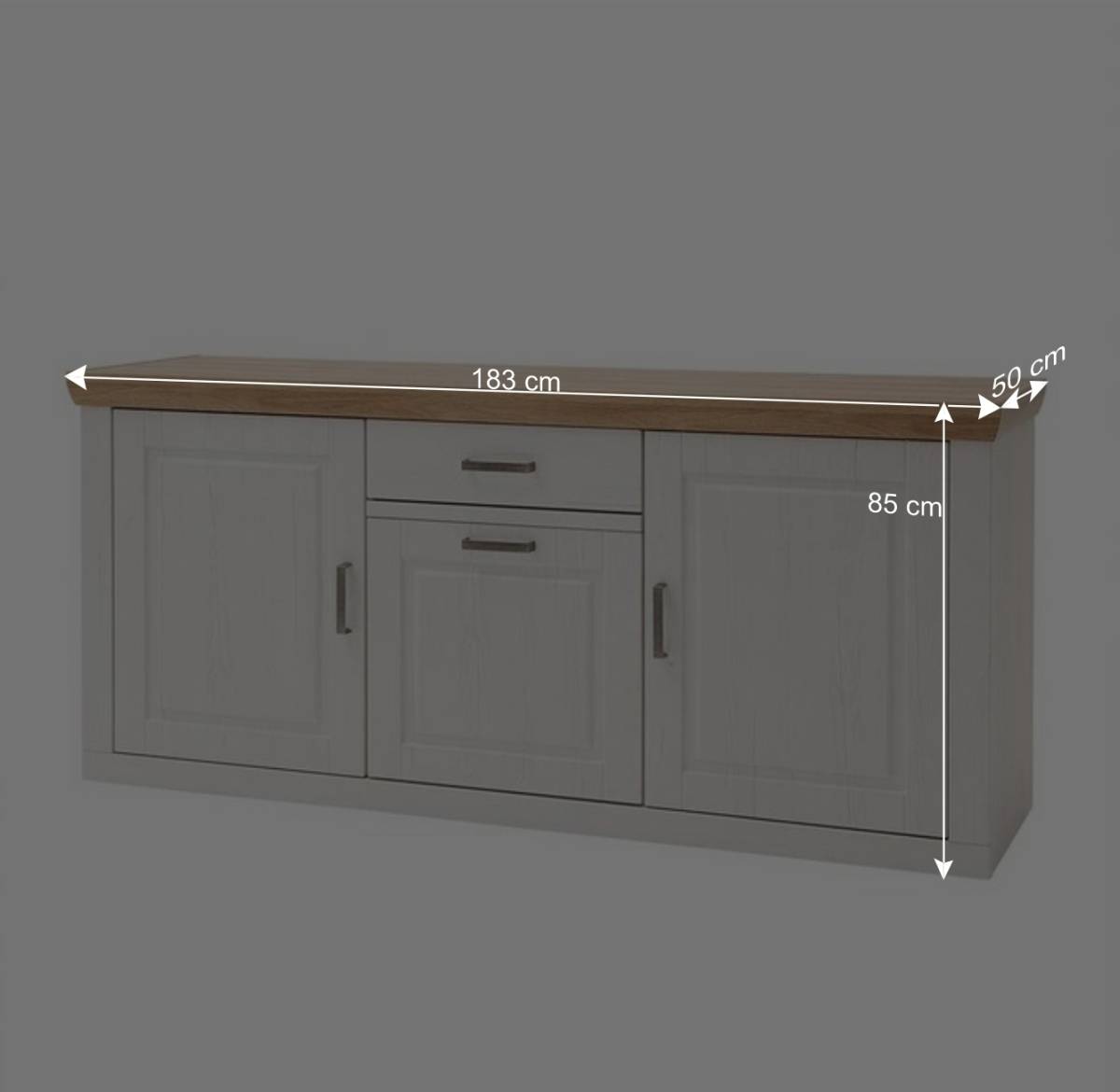 183x85x50 Anrichte Sideboard mit Sockel - Samula