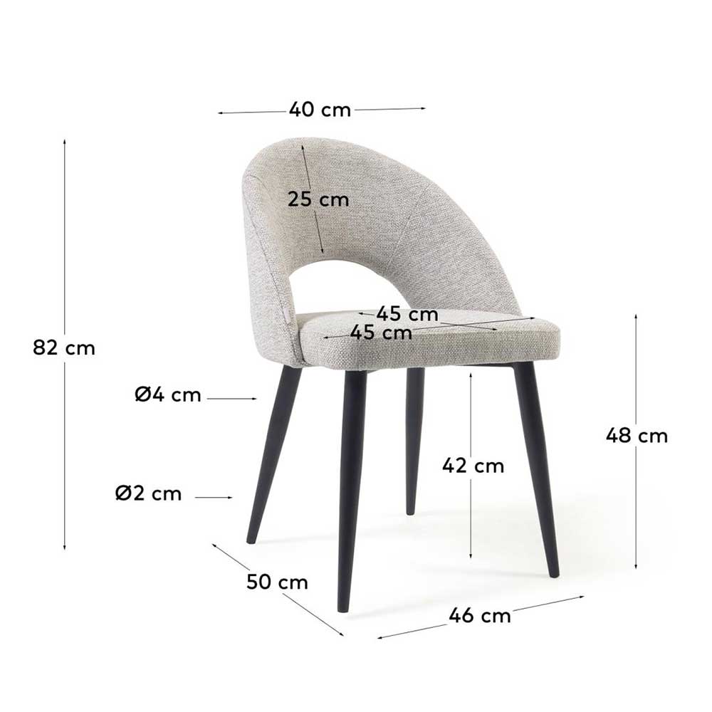 Küchenstühle in Beige & Schwarz - Setrevi (4er Set)