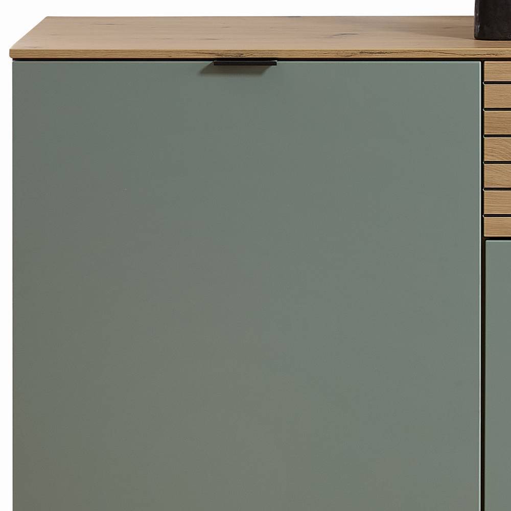 Sideboard in Graugrün und Wildeiche Natur - Halimi