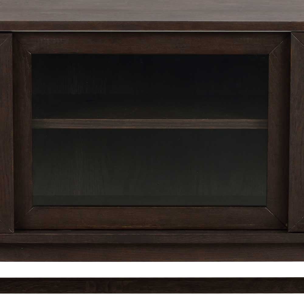 Vitrinen-Sideboard in Eiche Dunkelbraun - Kuana