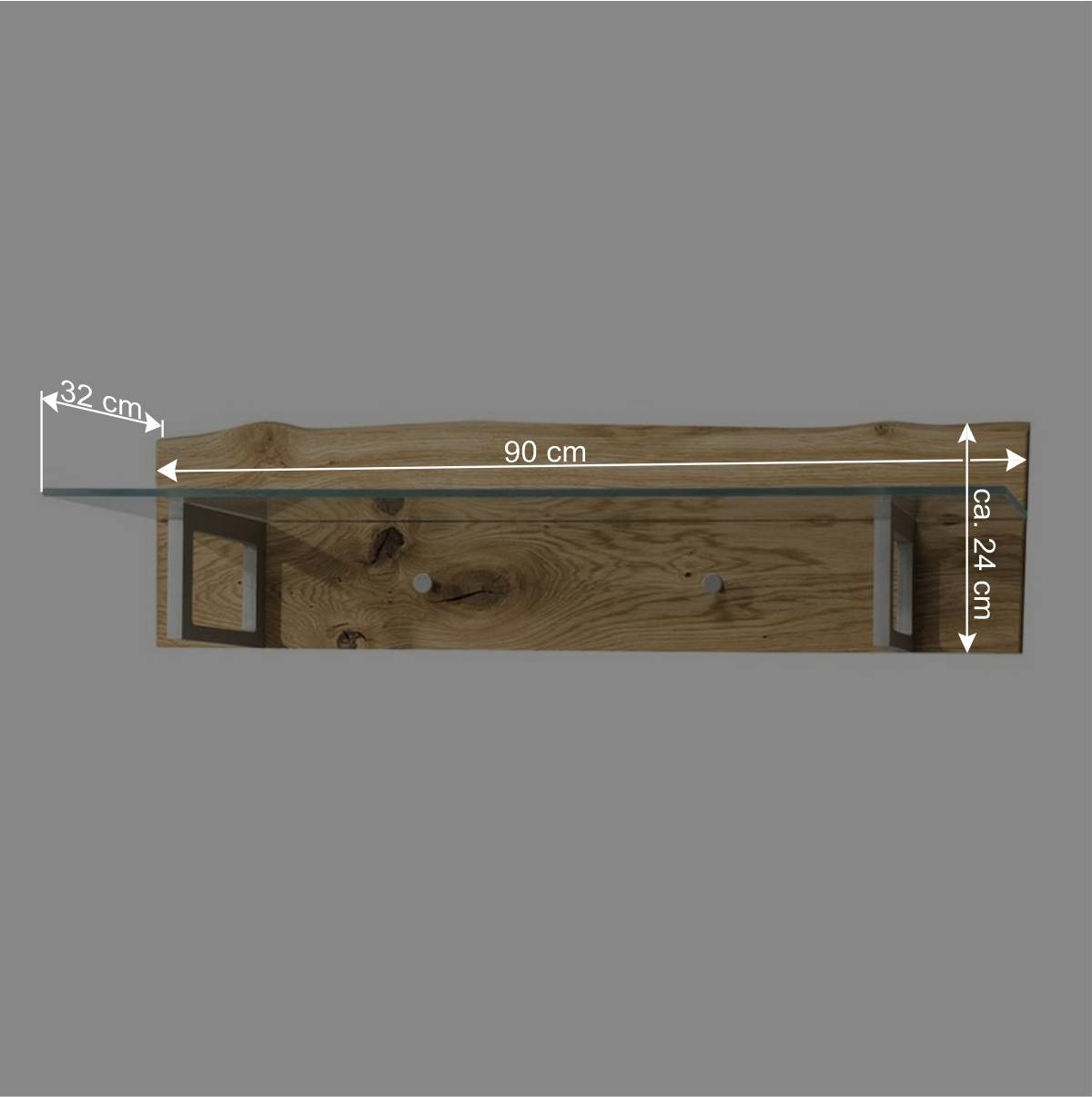 Design Wandgarderobe mit Glas-Hutablage - Avidora