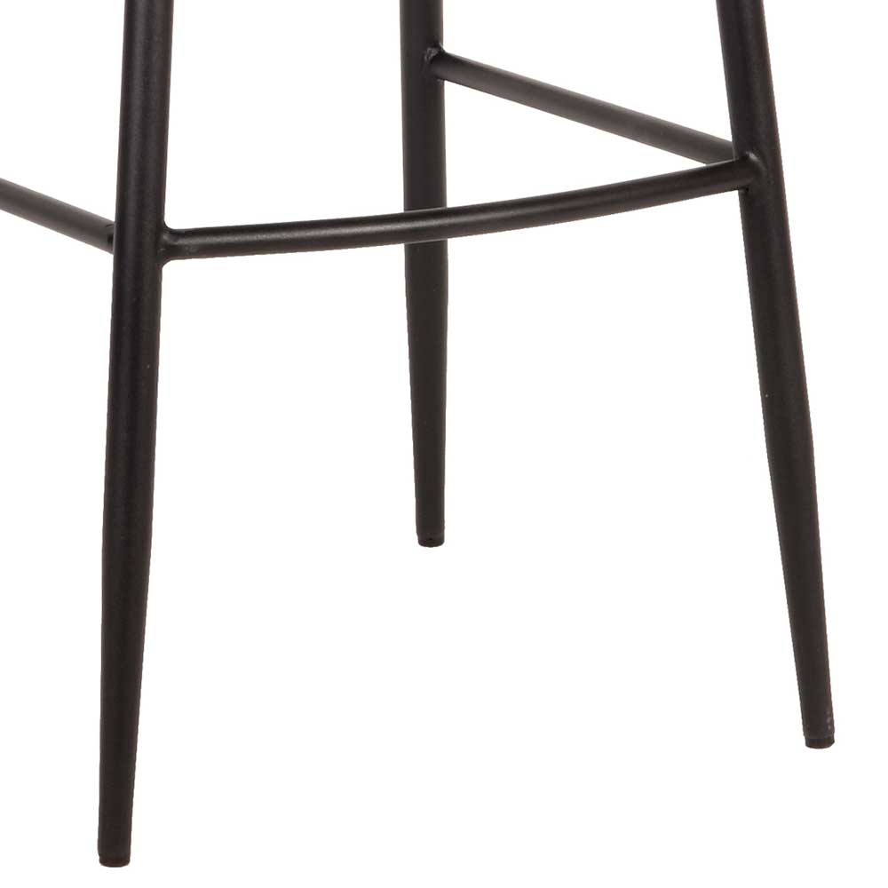 Schwarzer Samt Barstuhl in modernem Design - Shadra (2er Set)