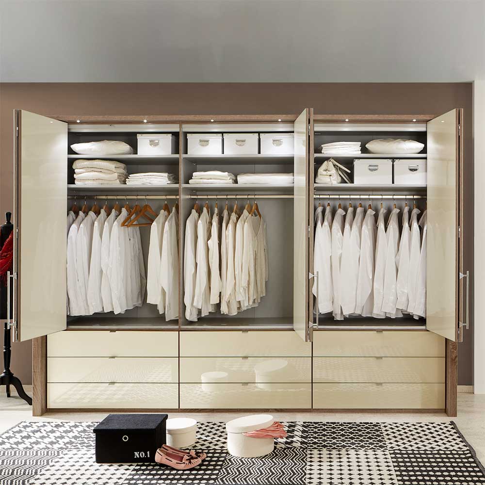 Schlafzimmer Kleiderschrank Sydney in Creme Eiche Trüffel