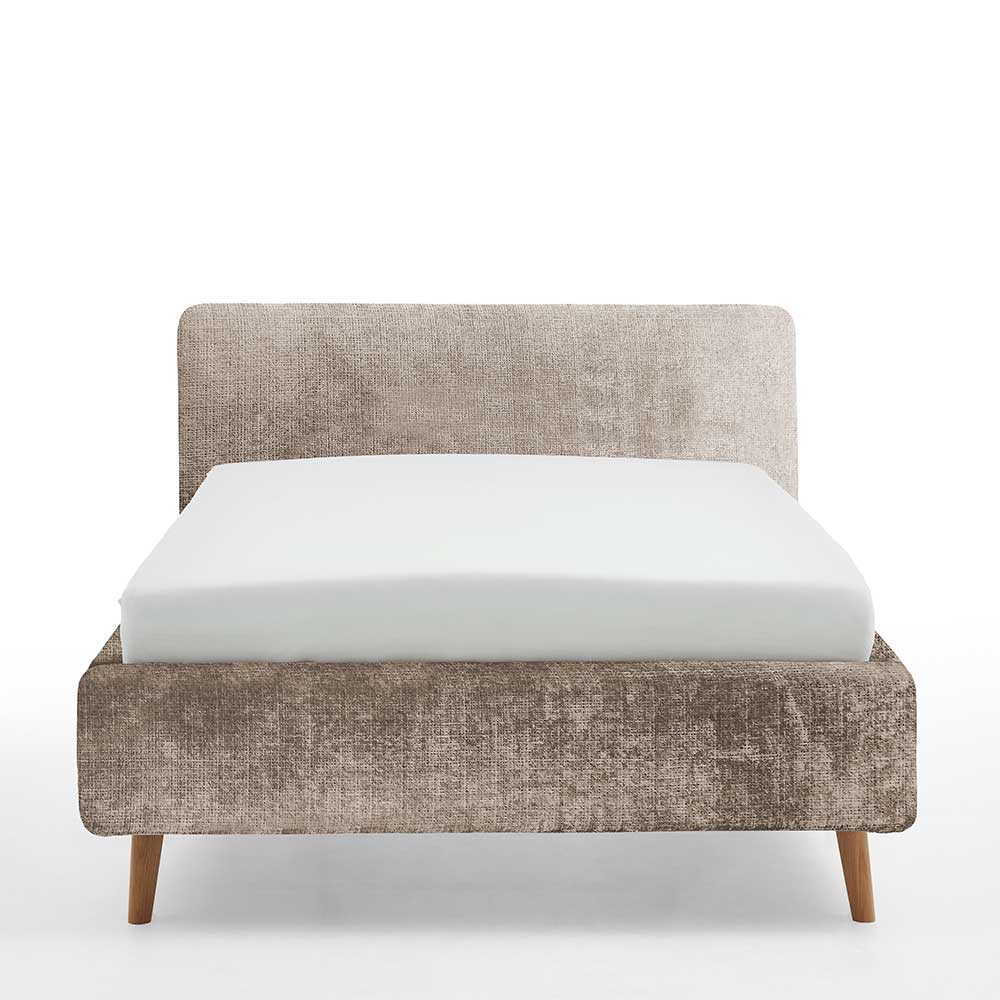 Stauraum Doppelbett in Beige Boucle - Lazium