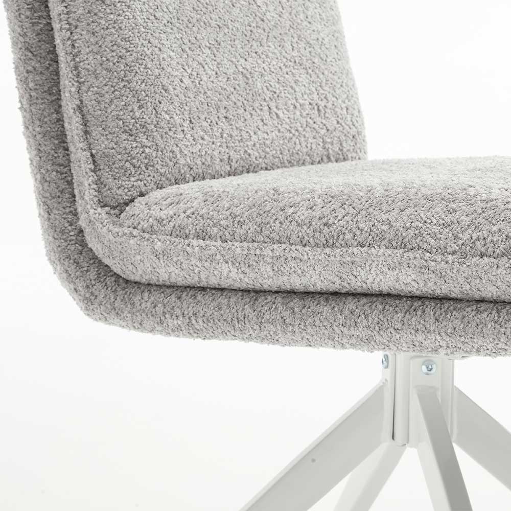 Esszimmer Drehstühle in Grau Boucle - Topra (2er Set)
