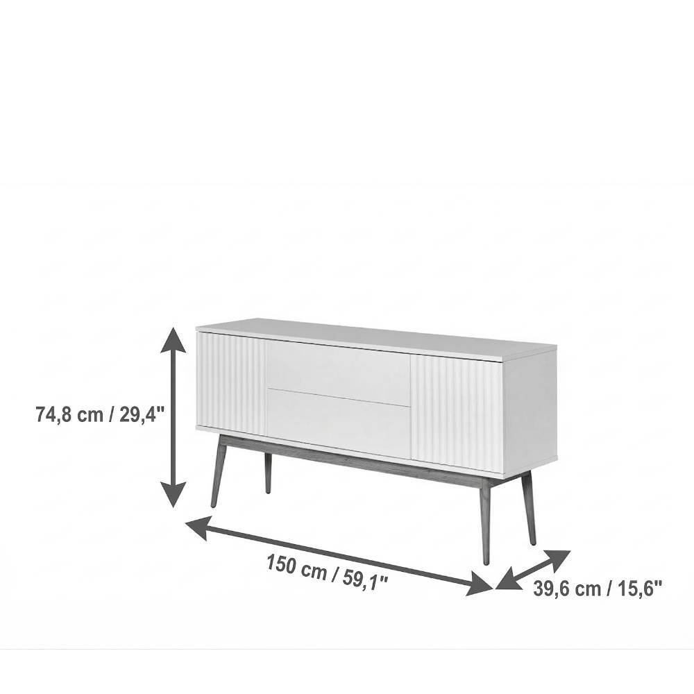 Scandi Chic Sideboard in Weiß - Cocoa