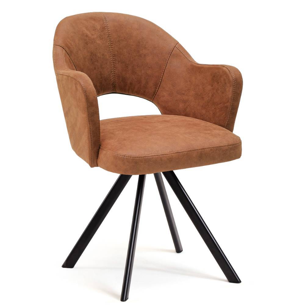 Design Esszimmersessel in Cognac Braun - Oseidon