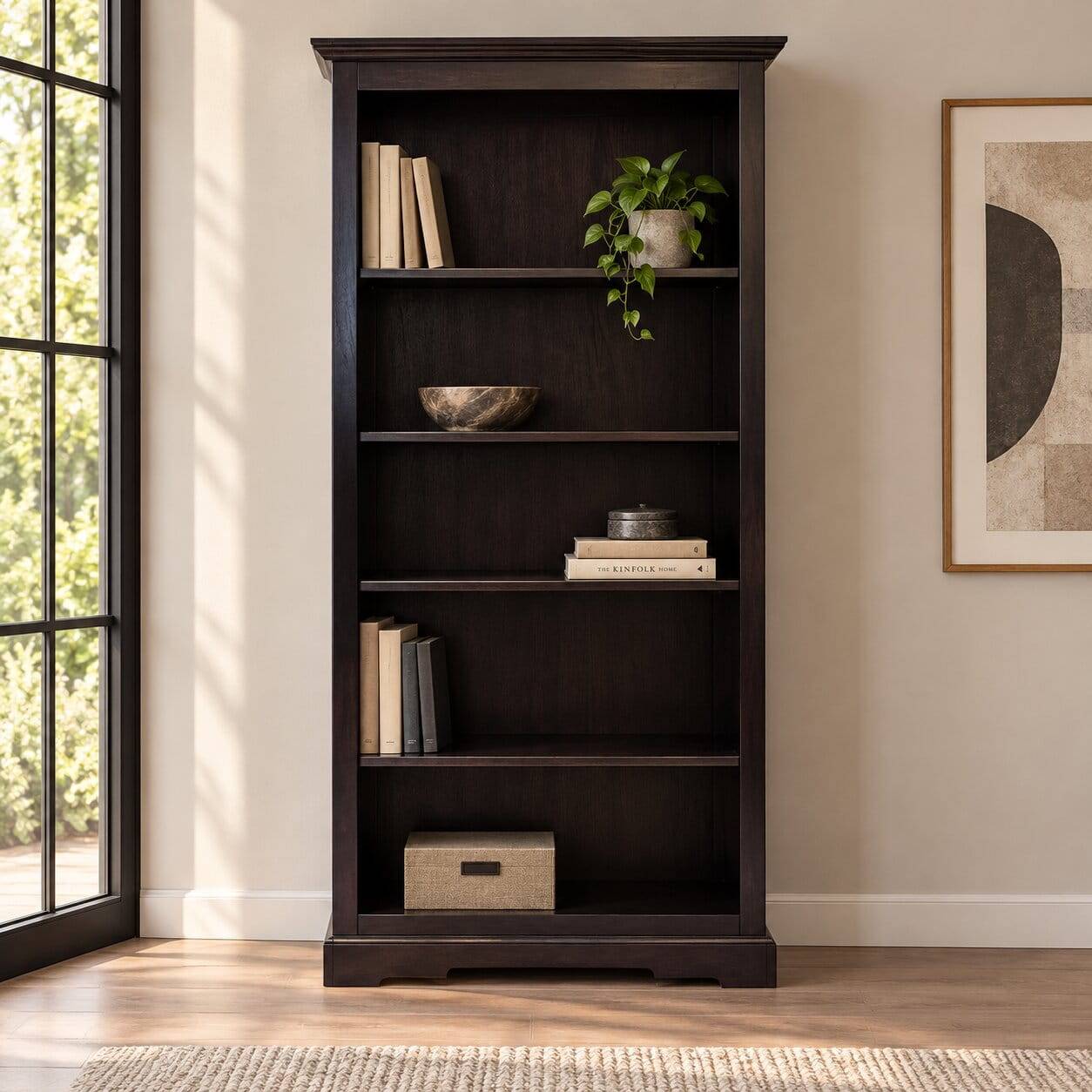 98x184x44 5 Fächer Bücherregal im Kolonialstil - Islando