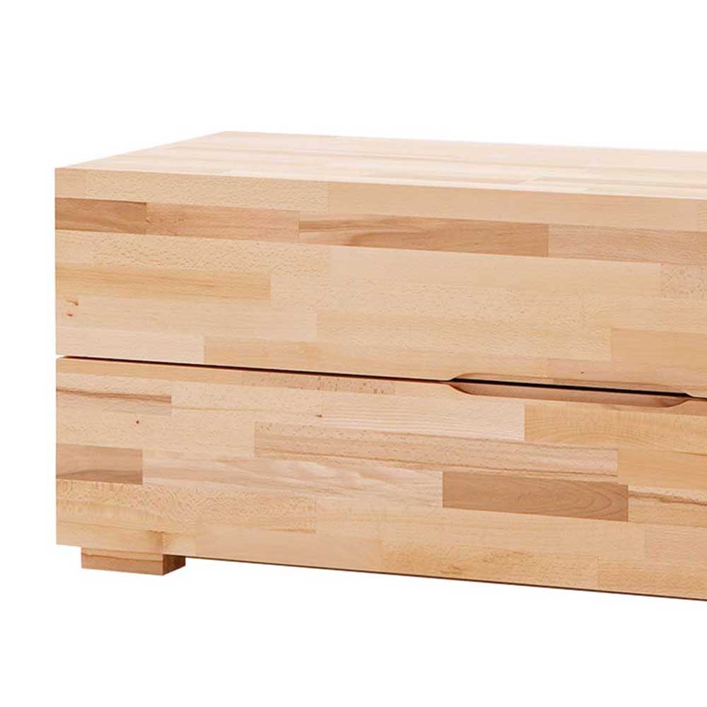 Kernbuche Massivholz Lowboard geölte Holzoberfläche mit integrierter Griffmulde der Schublade – Clorina