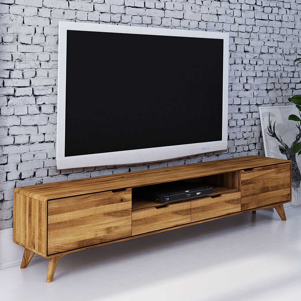 220x48x40 Massivholz TV Board in Natur geölt - Eavy