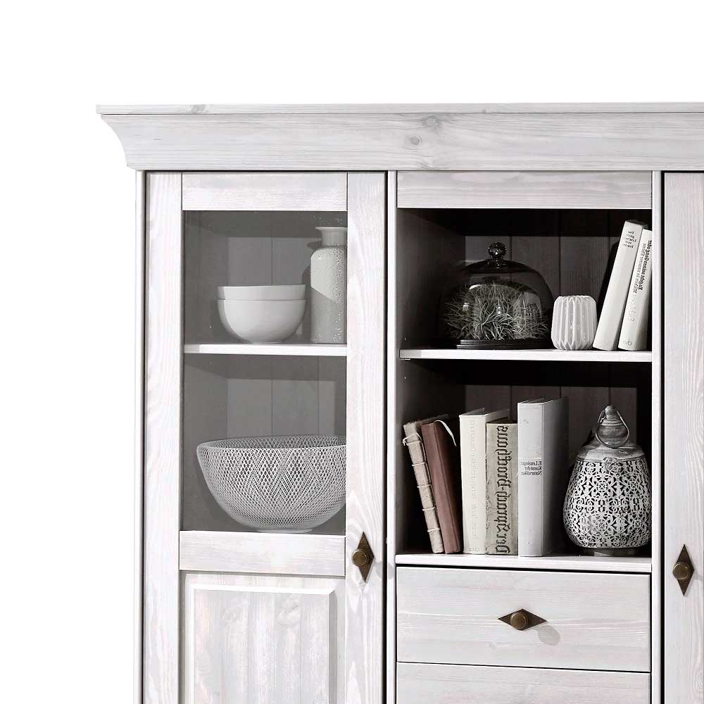 Skandinavisches Highboard Satumare in Weiß