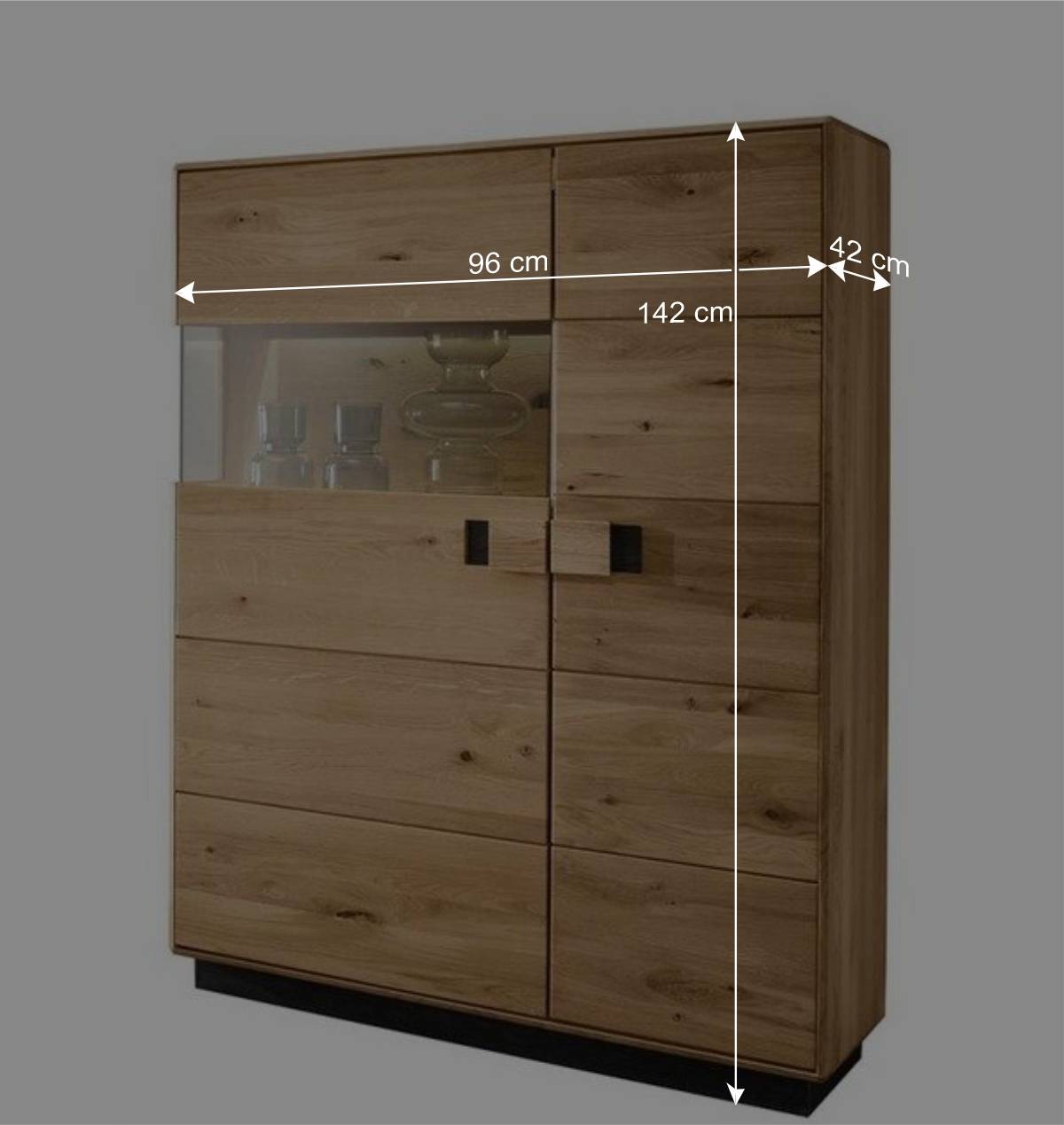 Massive Wohnzimmereinrichtung mit LED - Xeddos (dreiteilig)