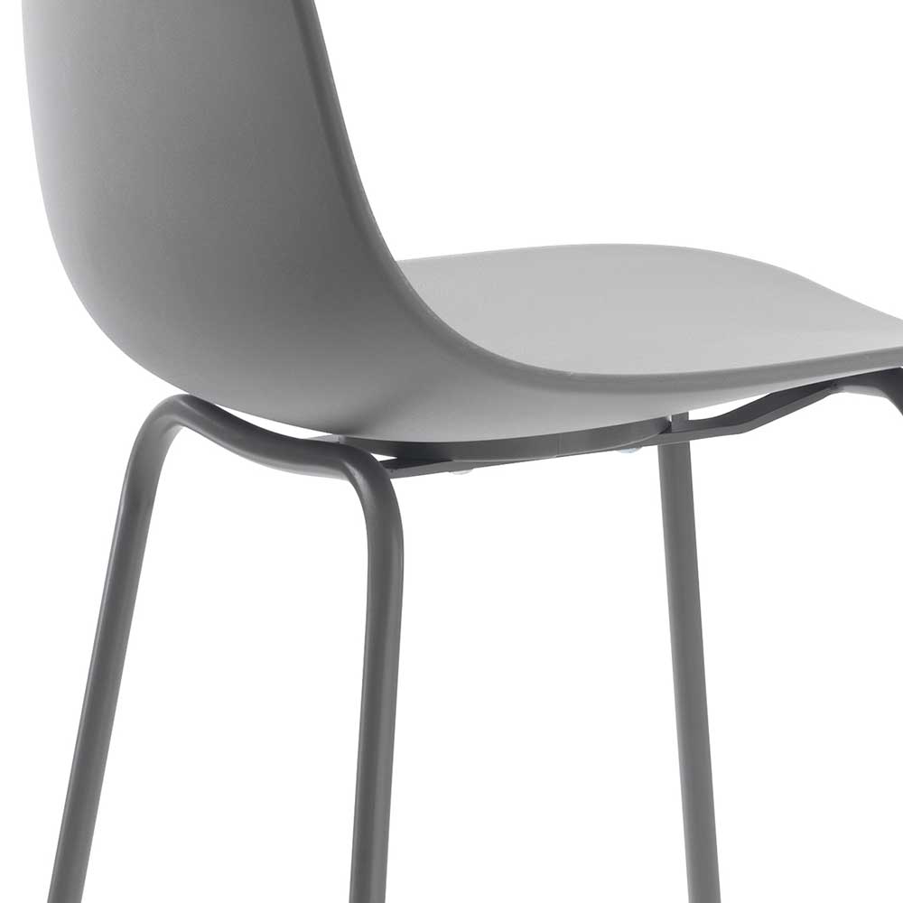 Barhocker mit Lehne in Grau - Marcala (2er Set)