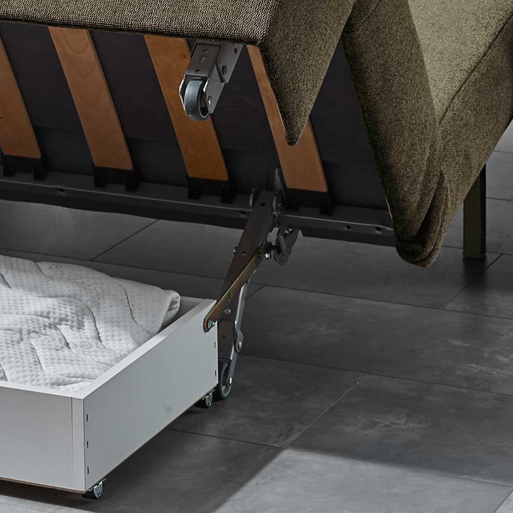 Hochwertiges Schlafsofa in Dunkelgrau Stoff - Floriva