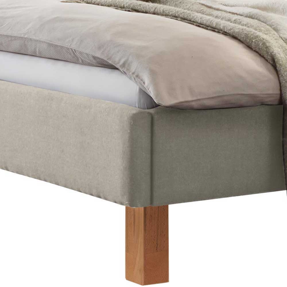 Gepolstertes Bettgestell in Beige Stoff - Lateo