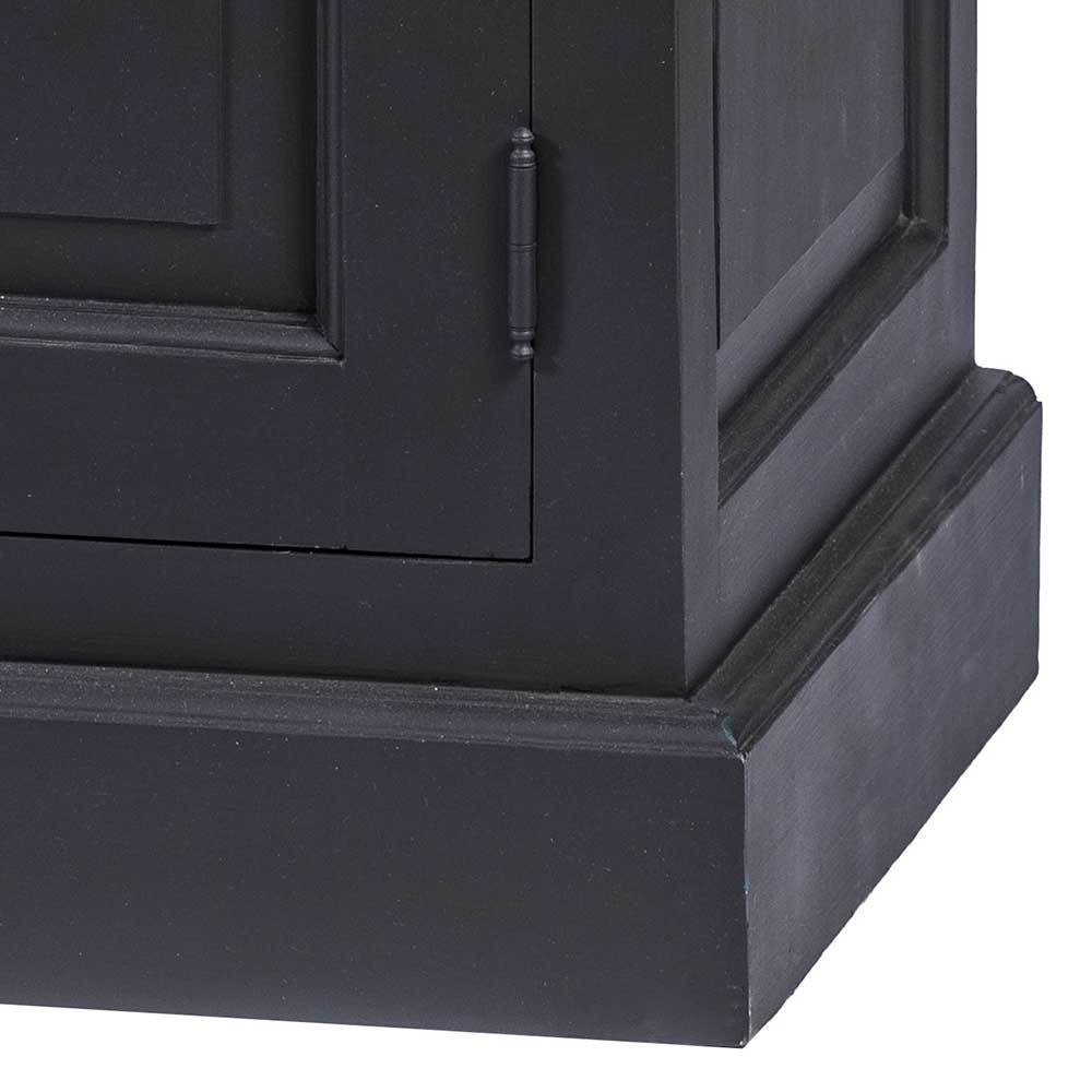 100x141x51 Vintage Vertiko in Schwarz & Teakfarben - Niovan