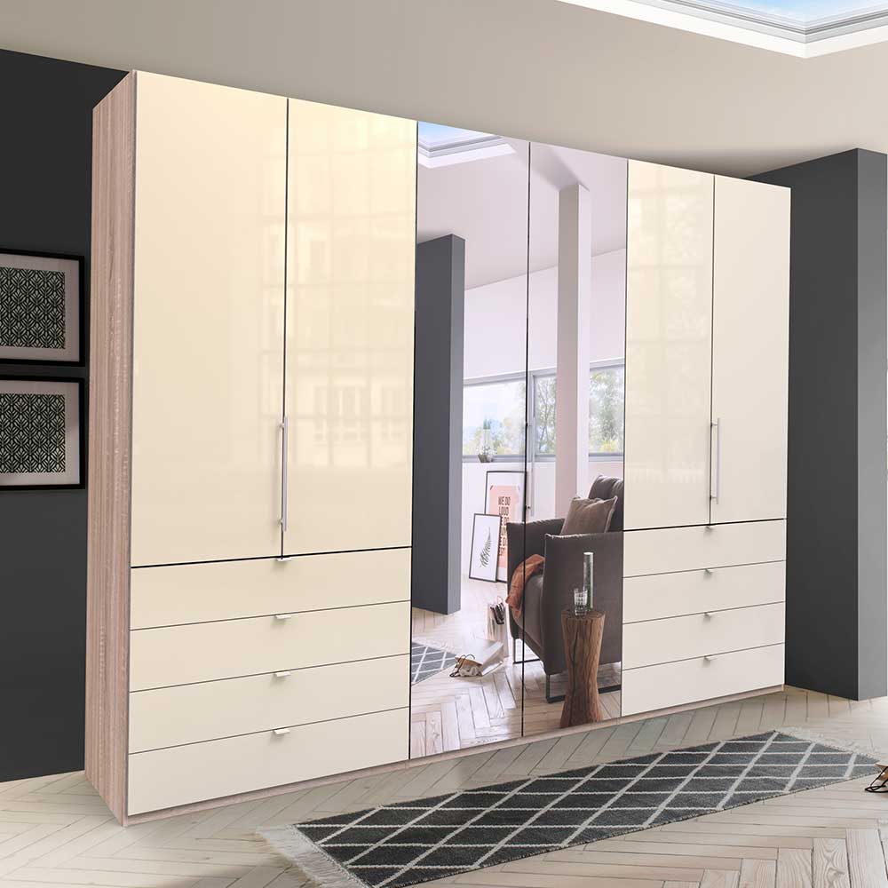 Premium Kleiderschrank mit Spiegel mittig - Rativian