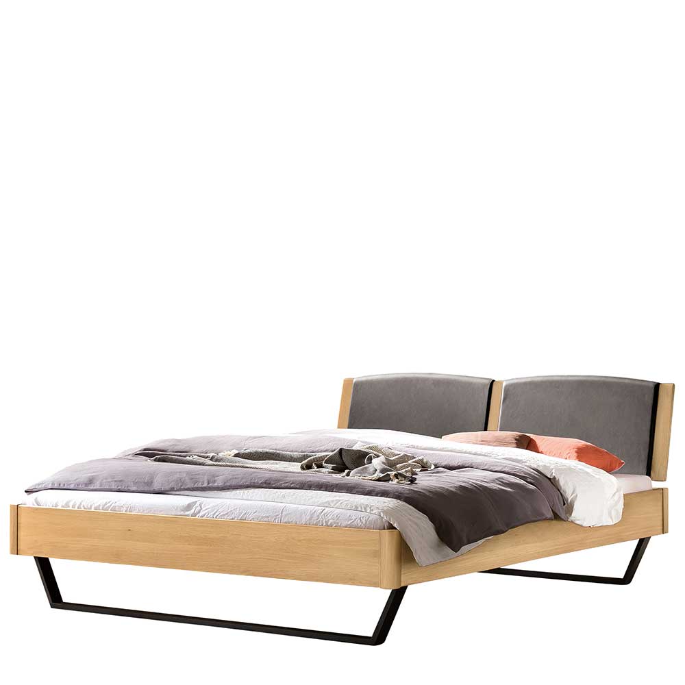 Industrial Bett aus heller Eiche - Ezianas
